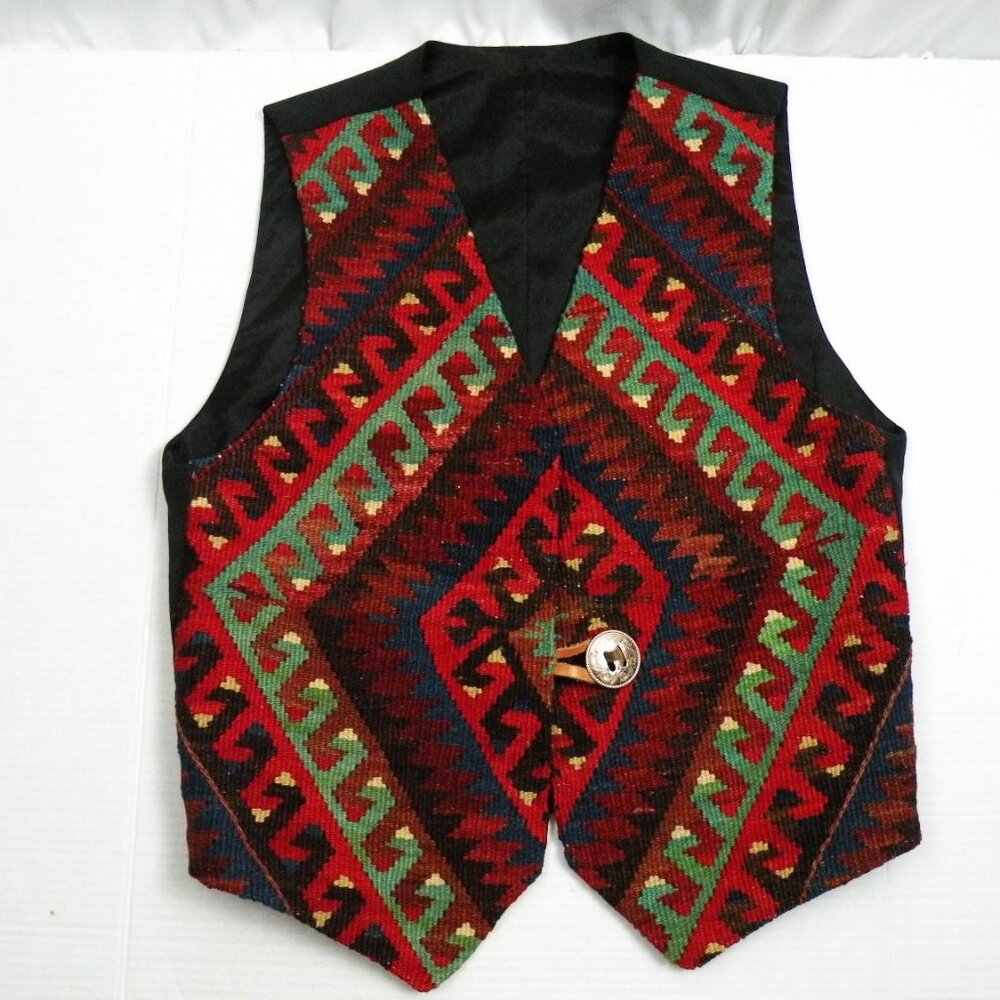 Navajo Southwestern Indian Blanket Vest M/L Unisex